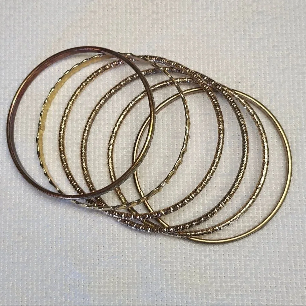 Elegant Gold Bangle Set Of 6